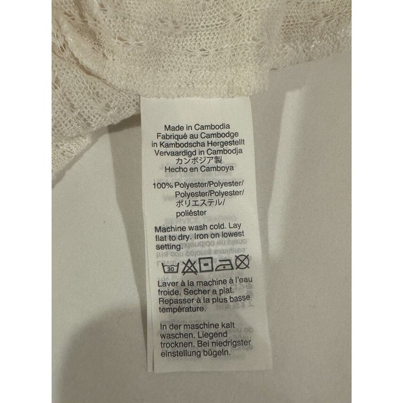 J Crew Womens Small Cream Ivory Short Sleeve Ruffle Trim SweaterTop Knit Neutral - Picture 11 of 11